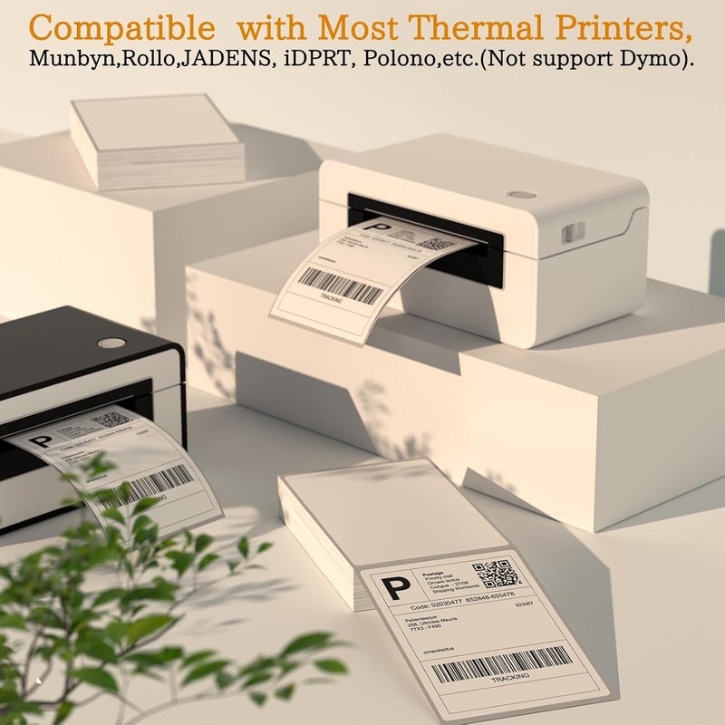SJPACK 4" x 6" Thermal Labels, 2000 Fanfold Labels, Direct Thermal Shipping Label Compatible with Nelko, Rollo, Zebra, Brother, Orgbro, Munbyn, Jadens Shipping Label Printer, Commercial Grade - Image 4